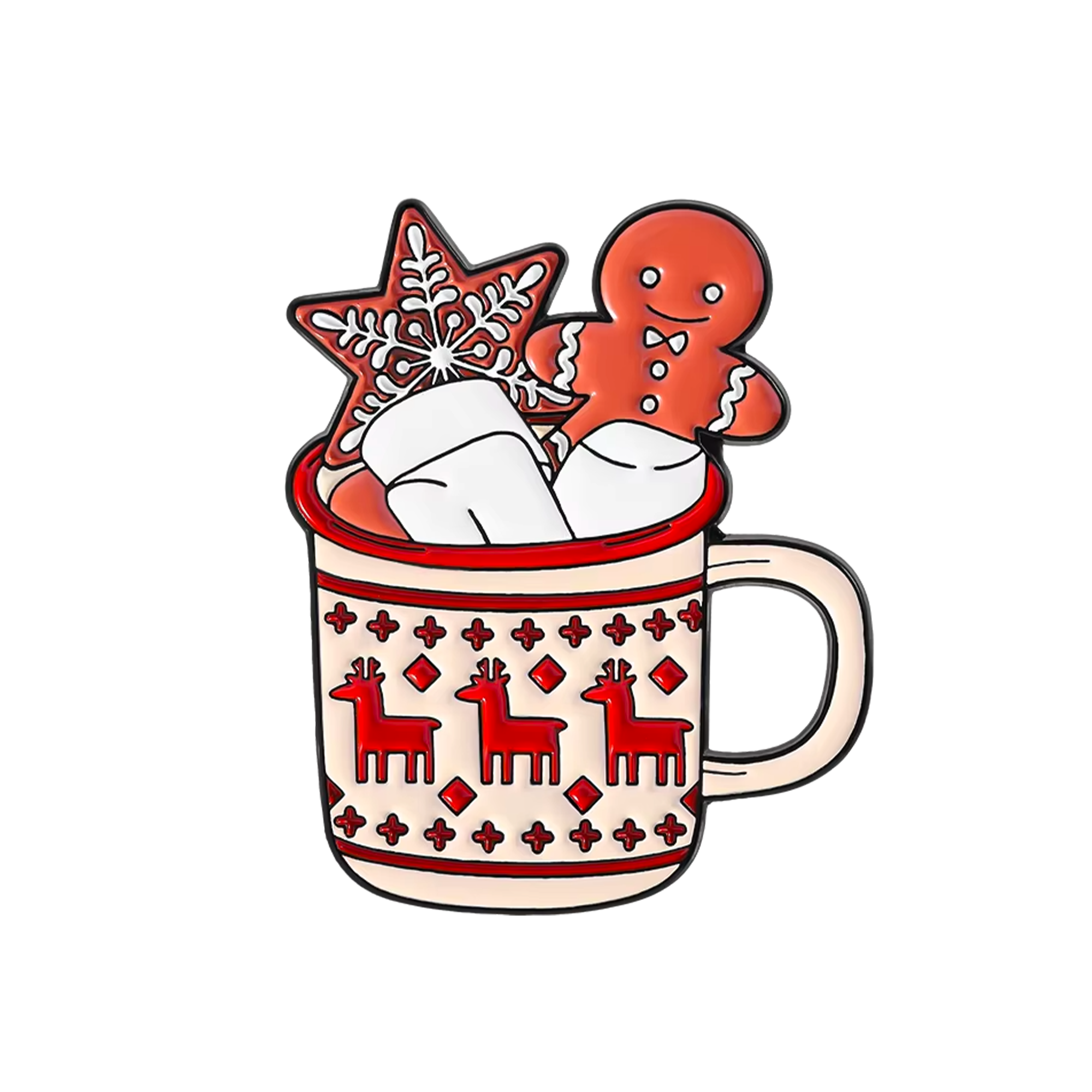 Pin de Navidad de bebida de chocolate caliente de jengibre de Navidad Imagen principal del producto