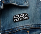 Code Like A Girl Pin Badge