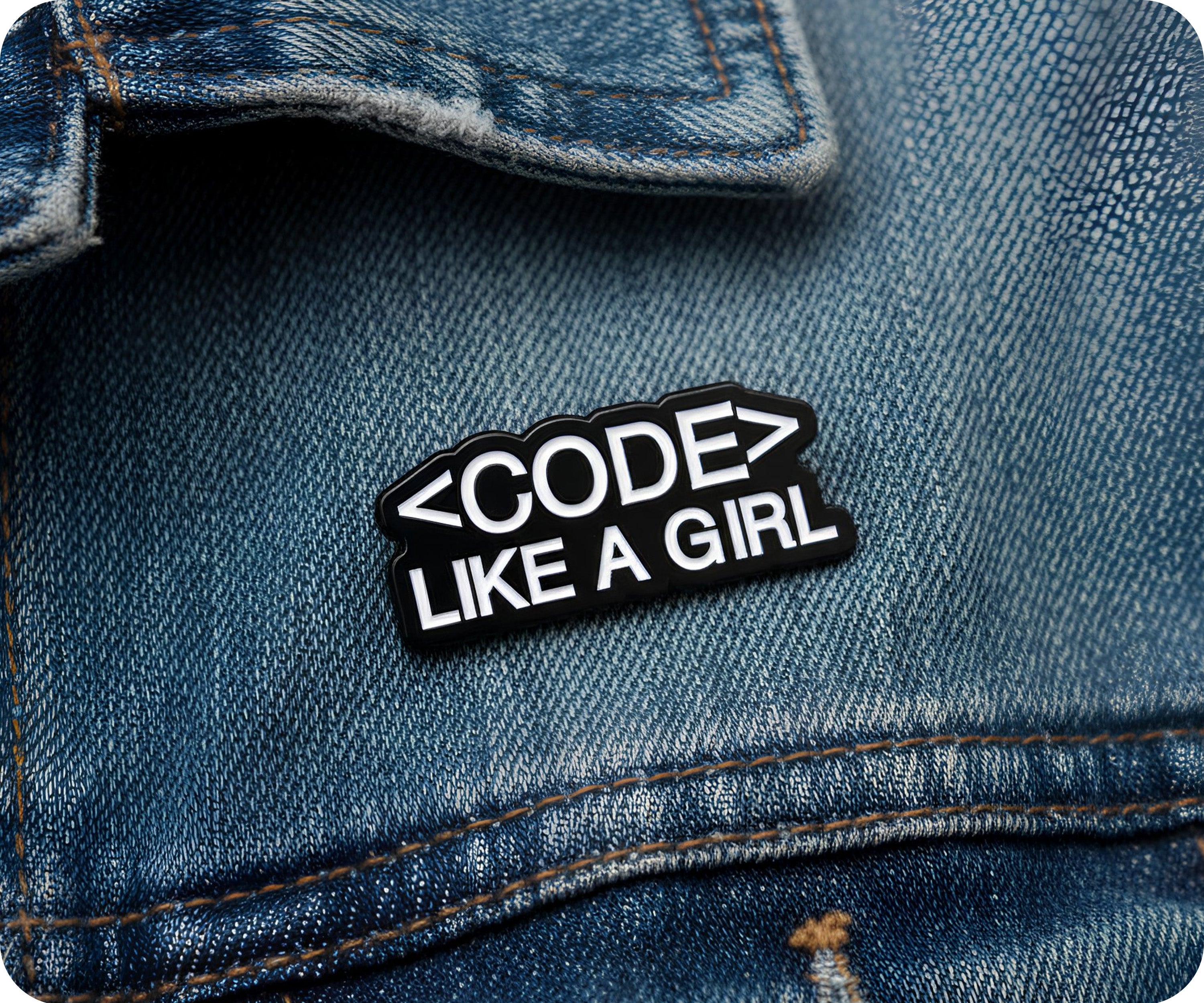 Code Like A Girl Pin Badge