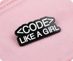 Code Like A Girl Pin Badge