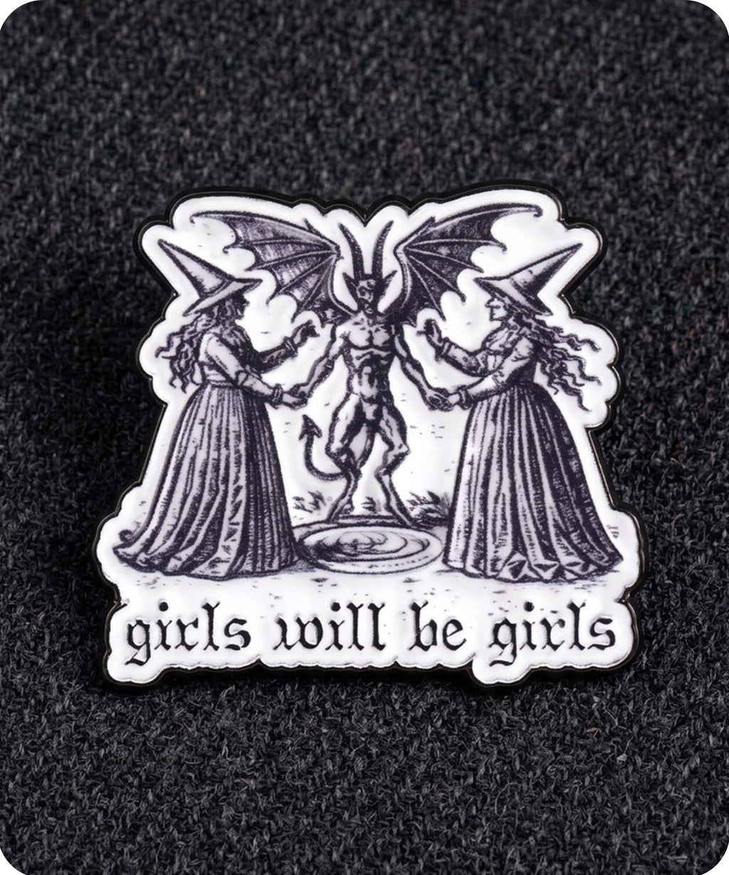 Girls Will Be Ghouls Enamel Lapel Pin Badge