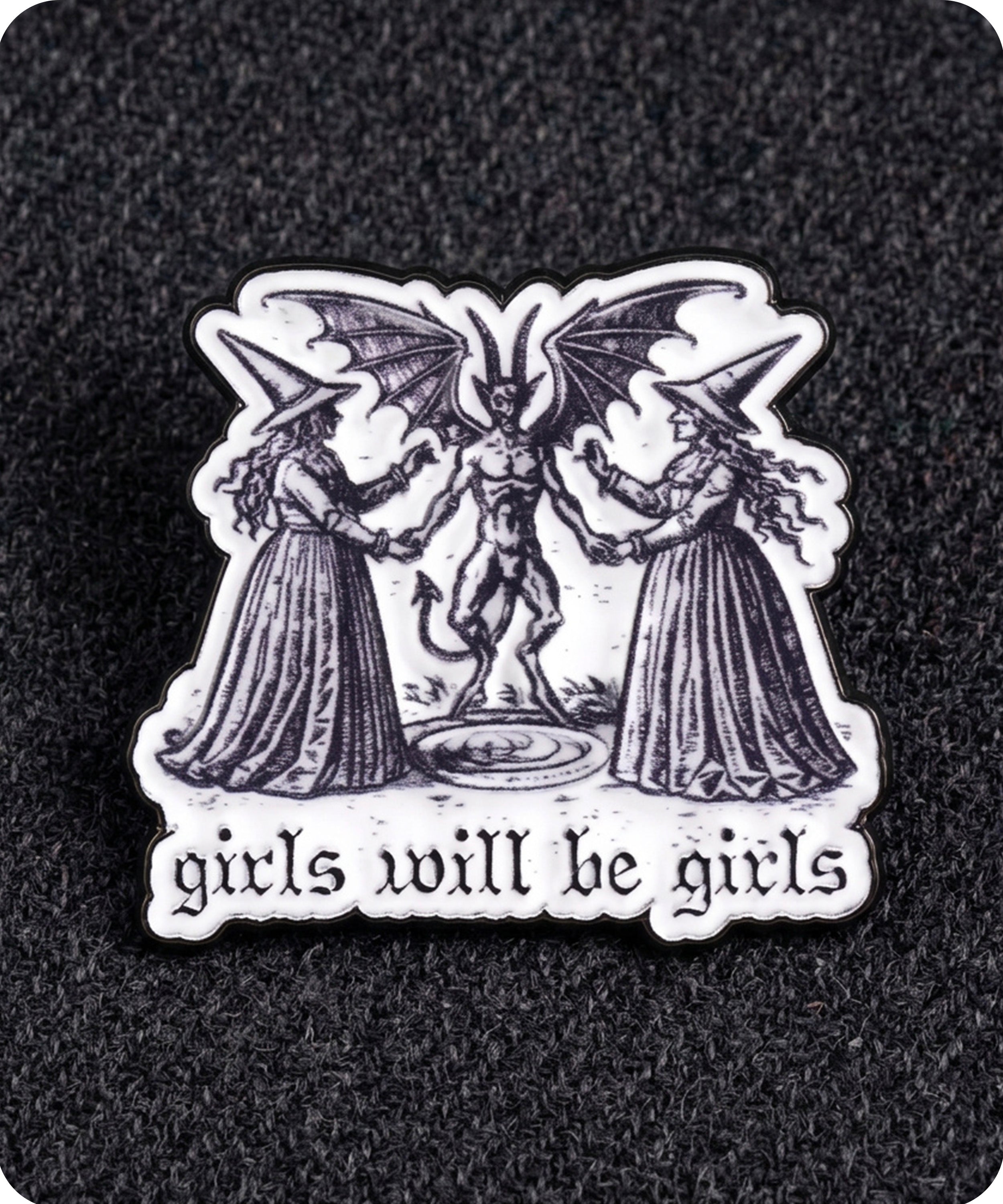 Girls Will Be Ghouls Enamel Lapel Pin Badge