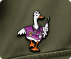 Insignia de enfermera ganso, uniforme médico morado, divertida