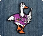 Insignia de enfermera ganso, uniforme médico morado, divertida