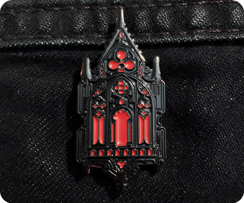 Gothic Church Stained Glass Pin Badge