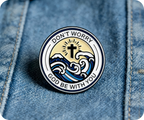 Don't Worry God Be With You Christianity Pin Badge