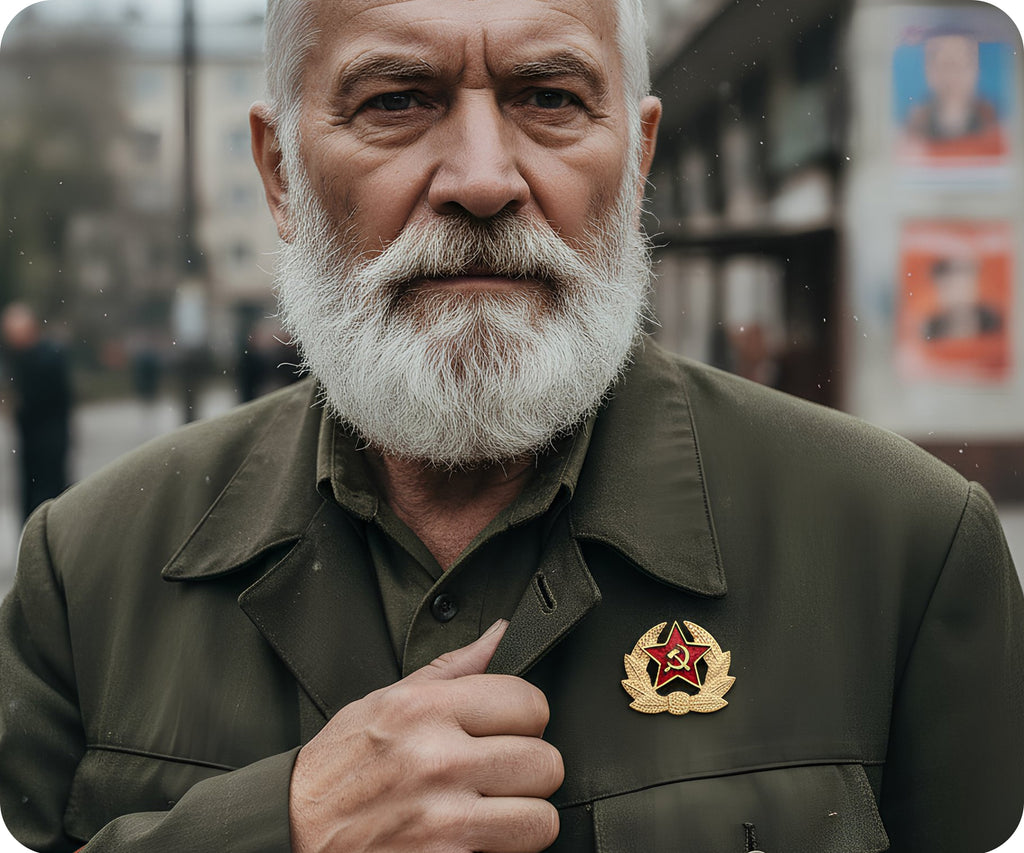 Soviet Star Wreath Pin Badge
