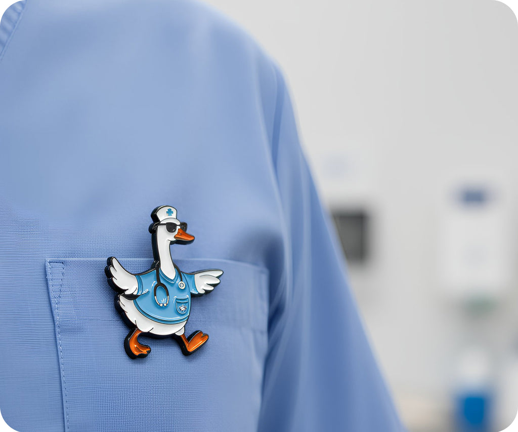 Nurse Goose Pirate Medical Pin Badge