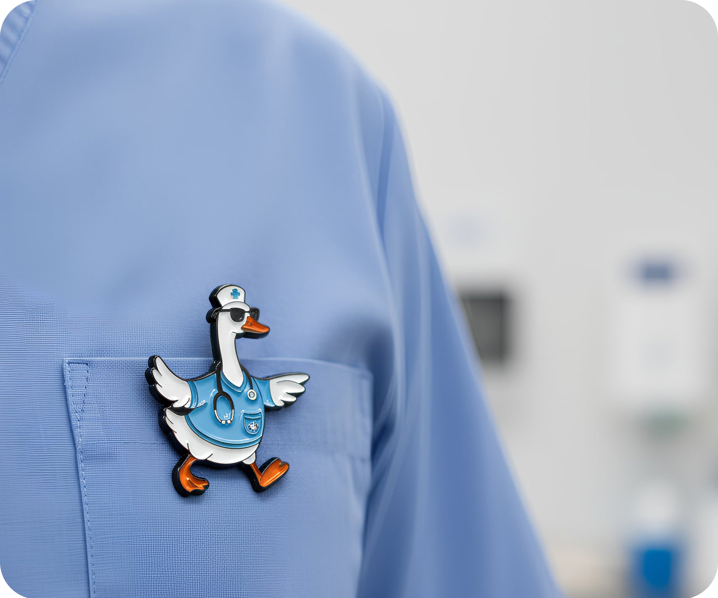 Nurse Goose Pirate Medical Pin Badge