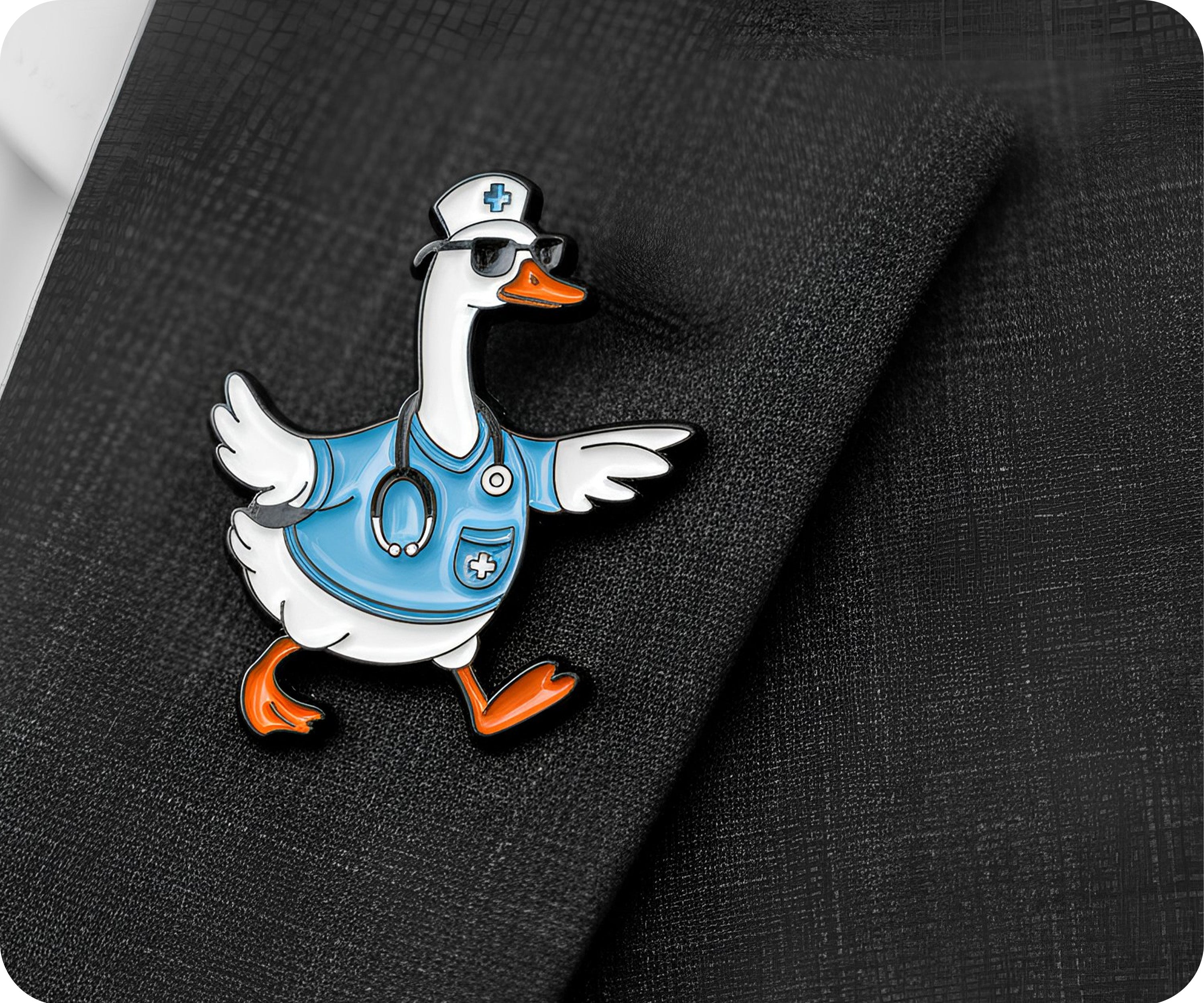 Nurse Goose Pirate Medical Pin Badge