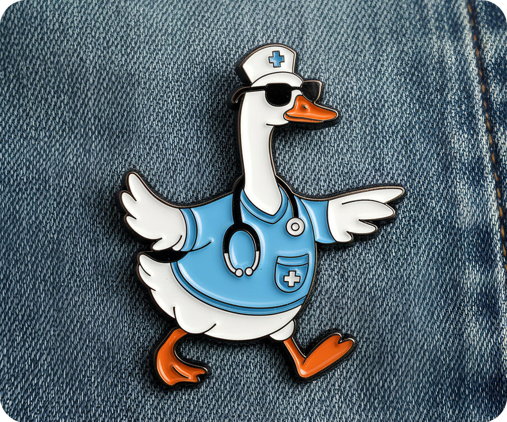 Nurse Goose Pirate Medical Pin Badge