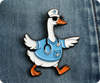 Nurse Goose Pirate Medical Pin Badge