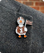 Funny Football Duck Enamel Lapel Pin Badge