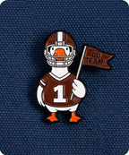 Funny Football Duck Enamel Lapel Pin Badge