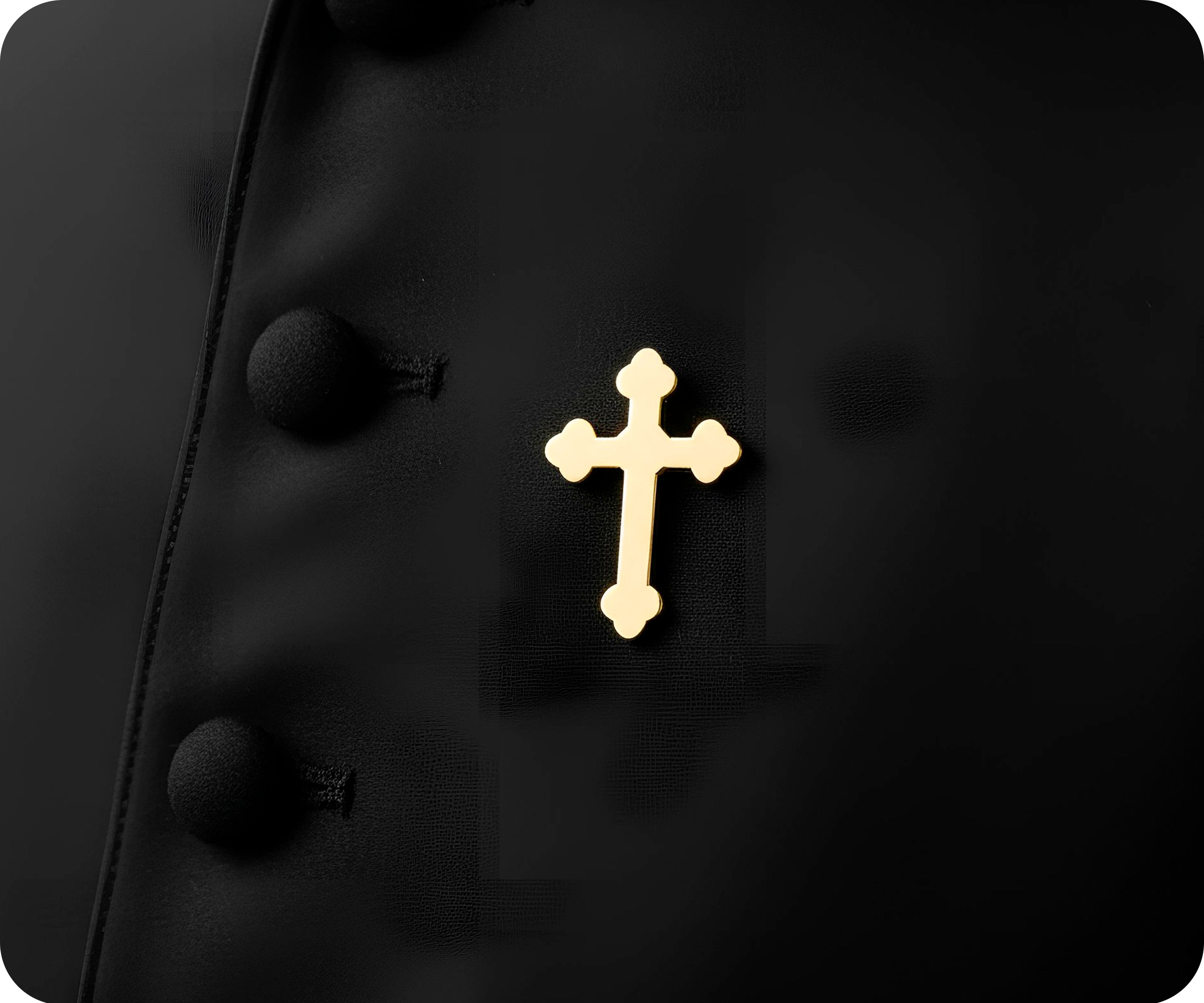 Gothic Gold Cross Pin Badge