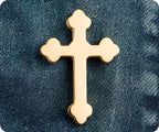 Gothic Gold Cross Pin Badge