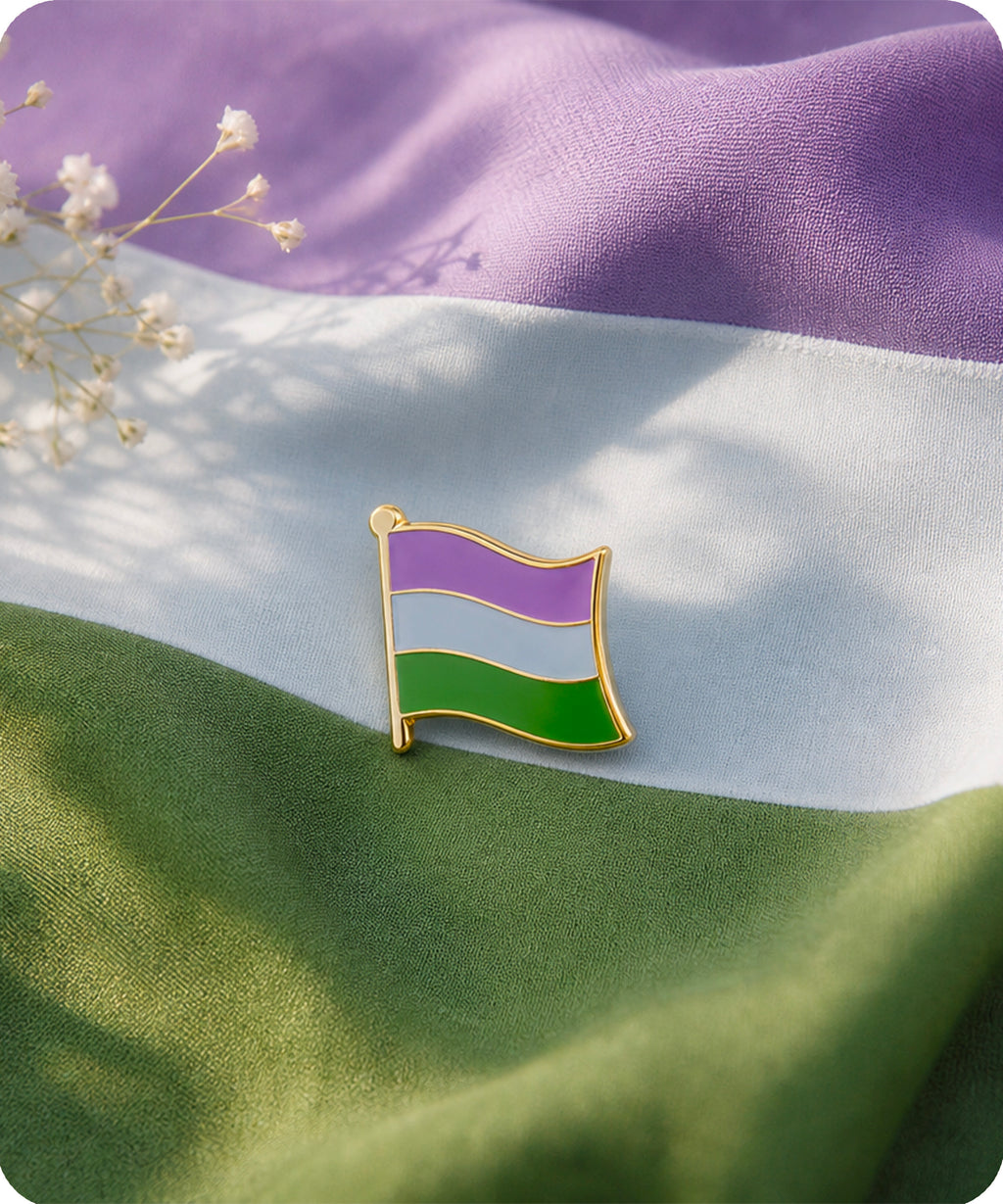 Genderqueer Pride Flag Enamel Lapel Pin Badge