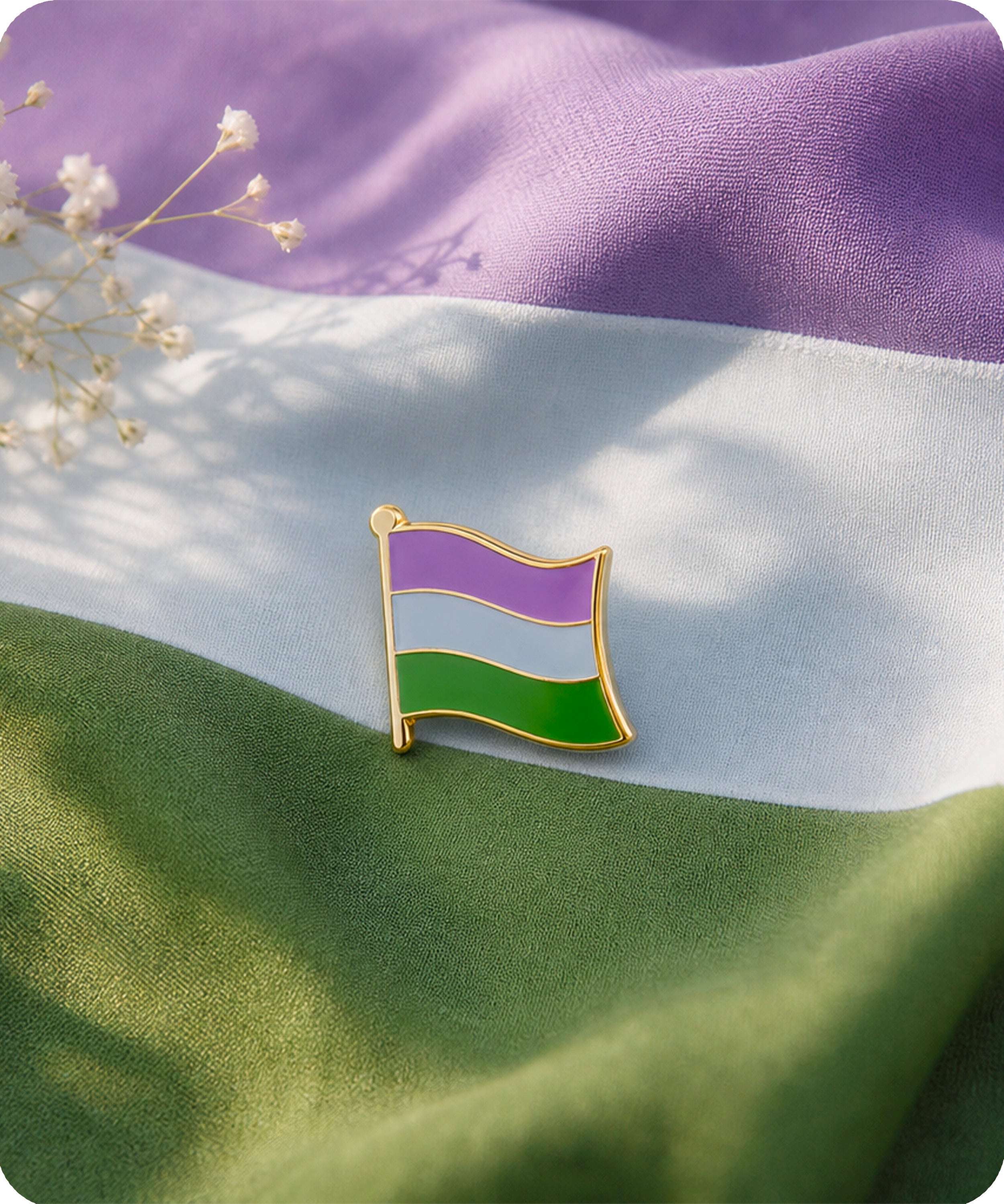 Genderqueer Pride Flag Enamel Lapel Pin Badge