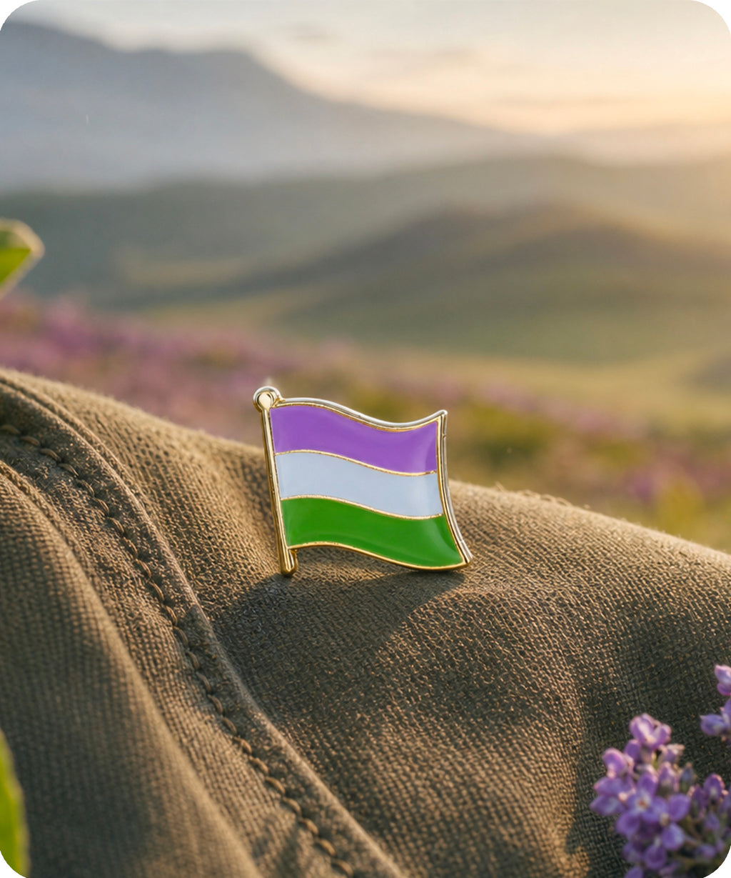 Genderqueer Pride Flag Enamel Lapel Pin Badge