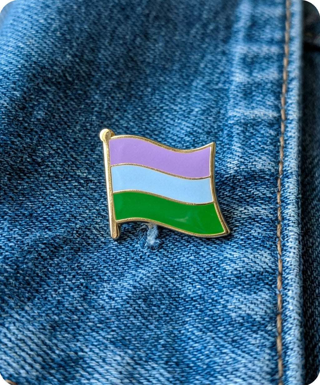 Genderqueer Pride Flag Enamel Lapel Pin Badge