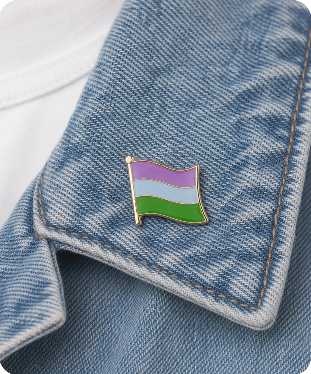 Genderqueer Pride Flag Enamel Lapel Pin Badge