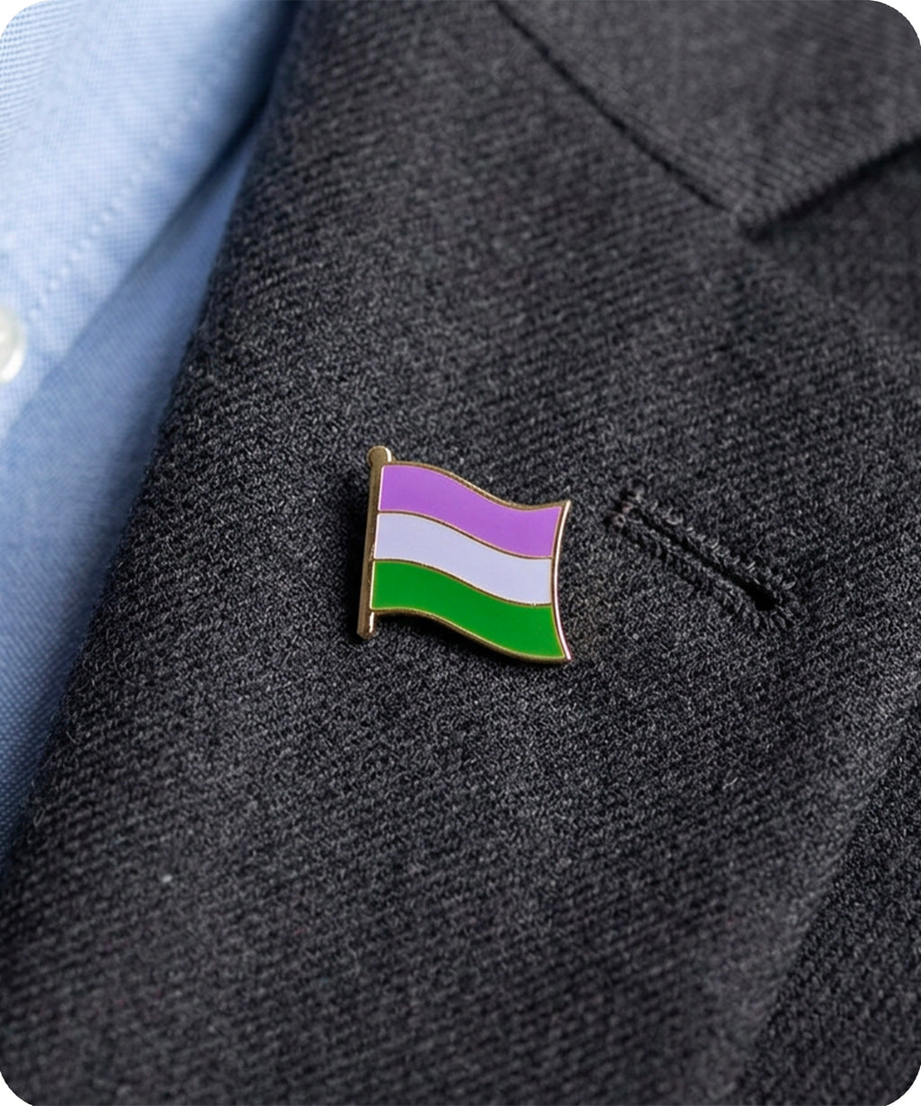 Genderqueer Pride Flag Enamel Lapel Pin Badge