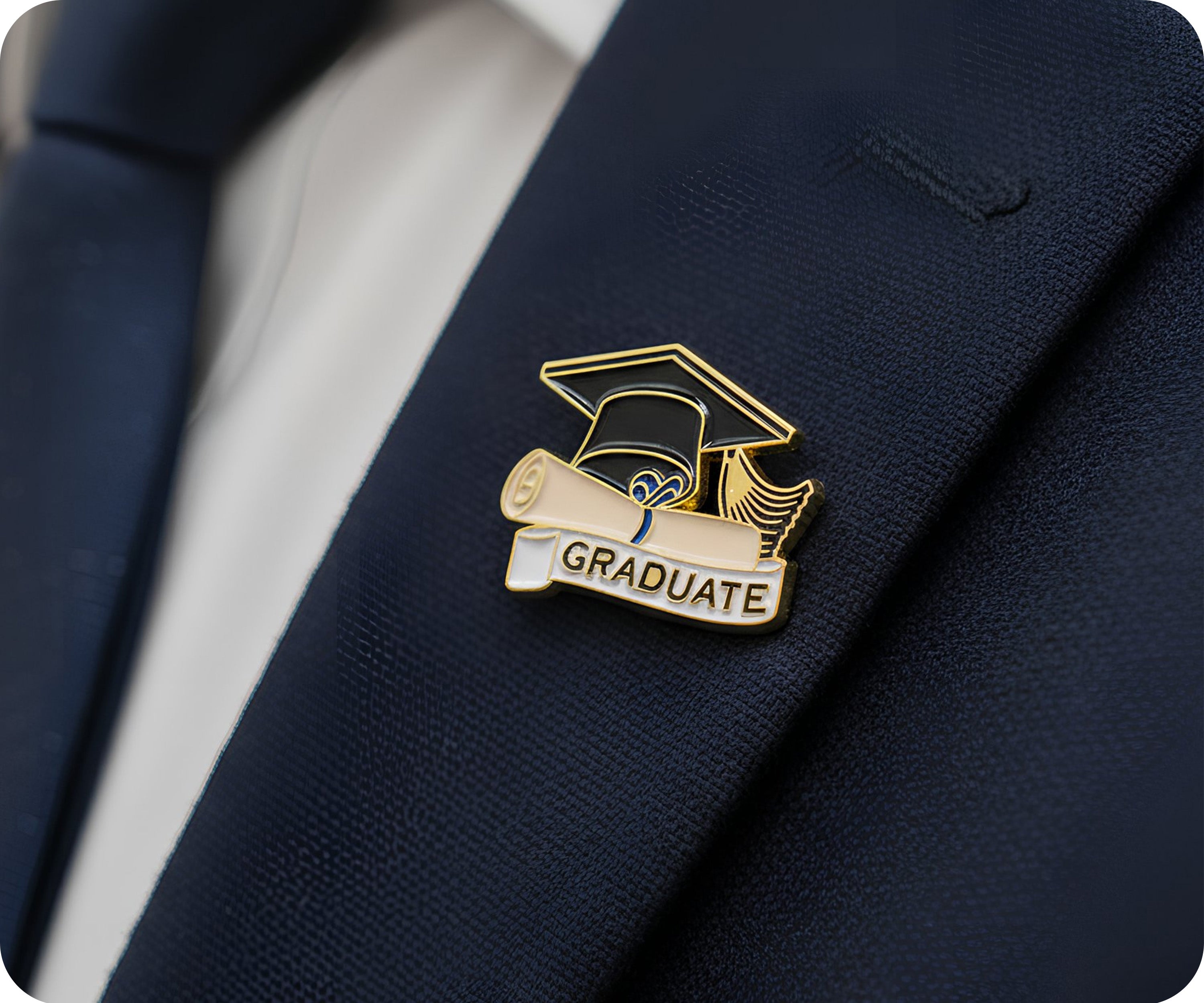Graduate Scroll & Hat Pin Badge