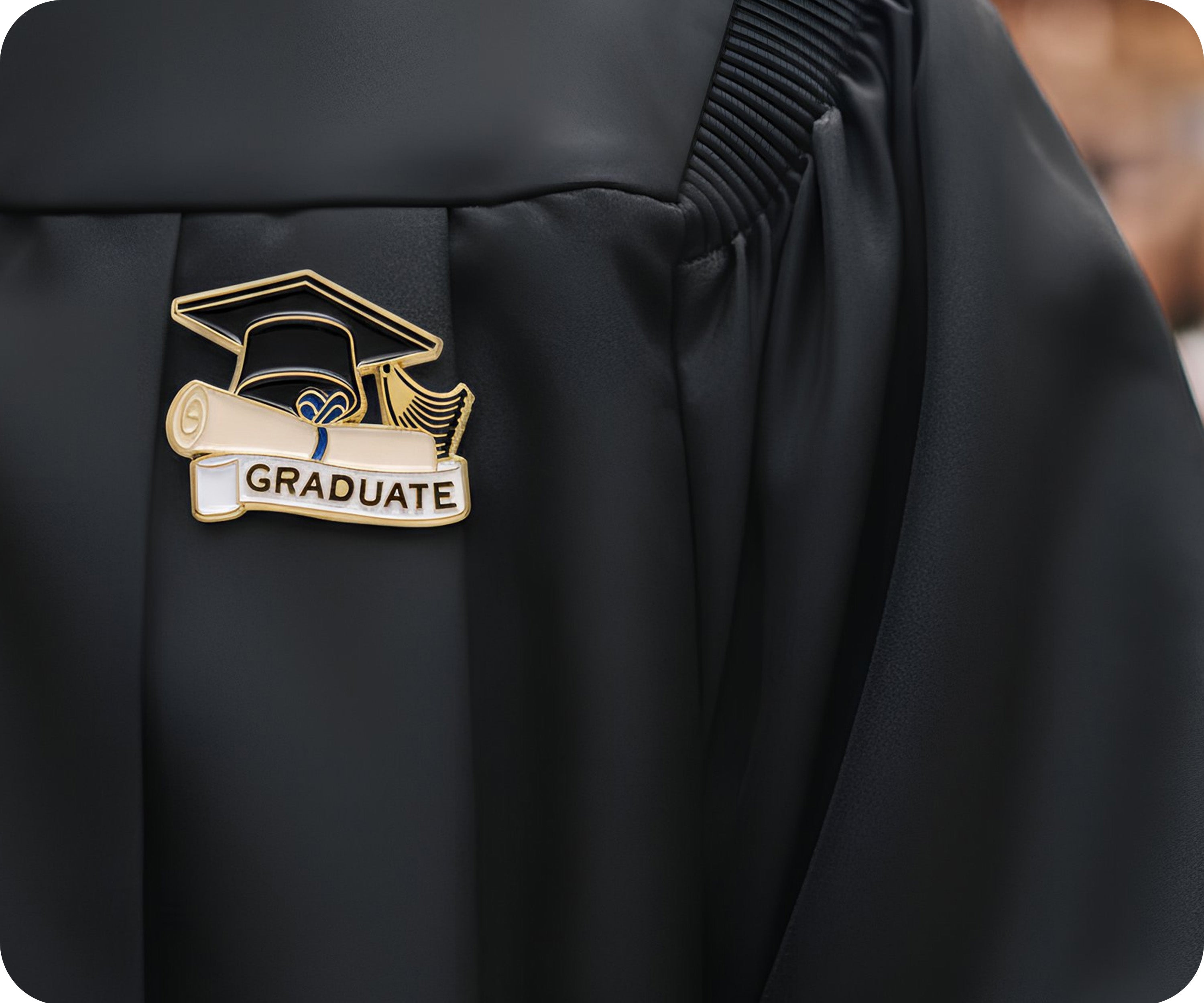 Graduate Scroll & Hat Pin Badge