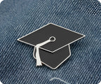Graduation Hat Education Silver Pin Badge