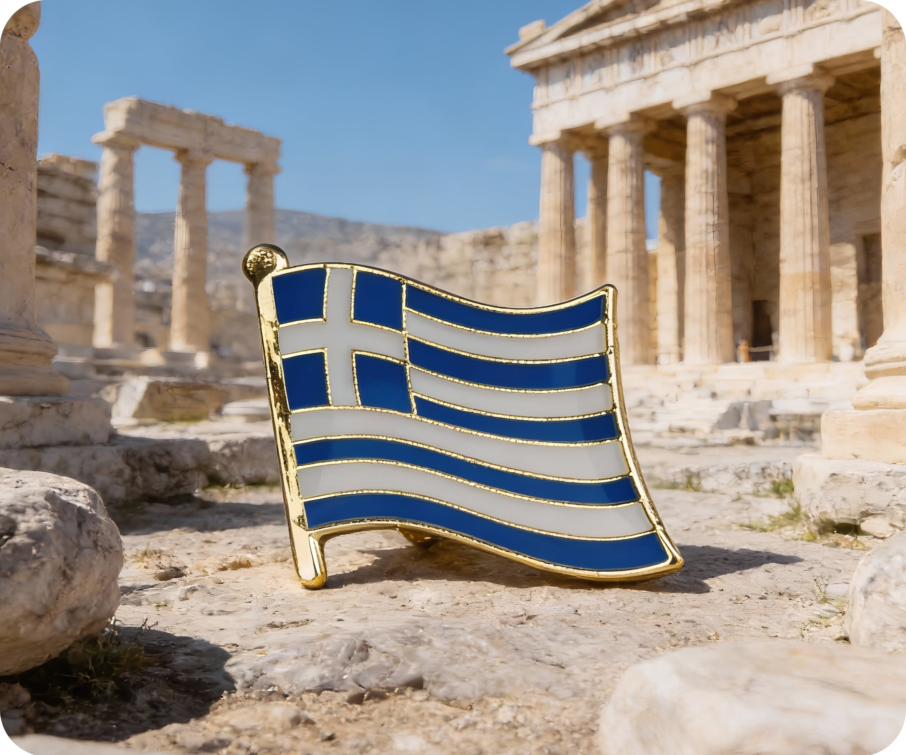 Pin con la bandera de Grecia Imagen secundaria del producto