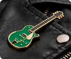 Green Electric Guitar Pin Badge