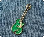 Green Electric Guitar Pin Badge