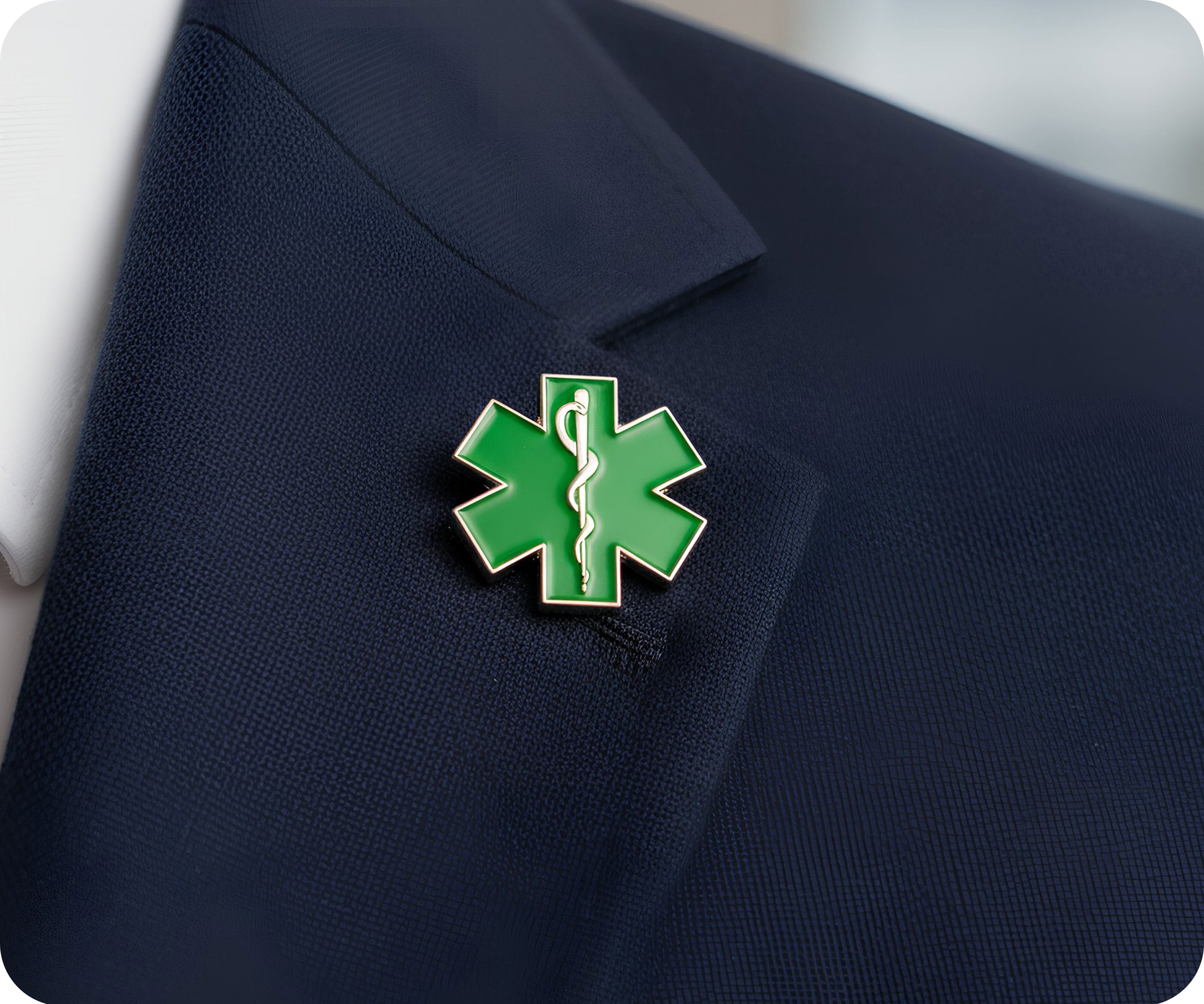 Green Medical Ambulance Star Pin Badge