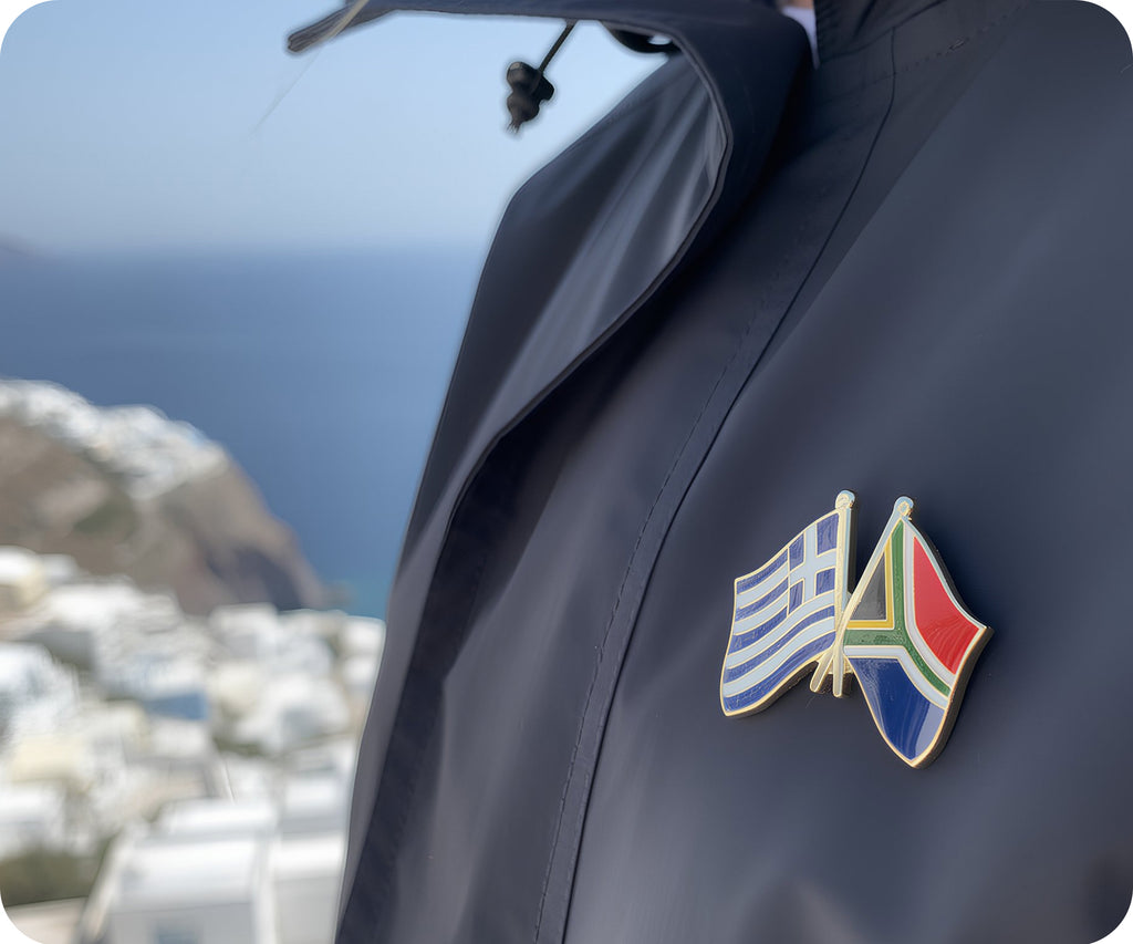 Greece & South Africa Friendship Pin Badge