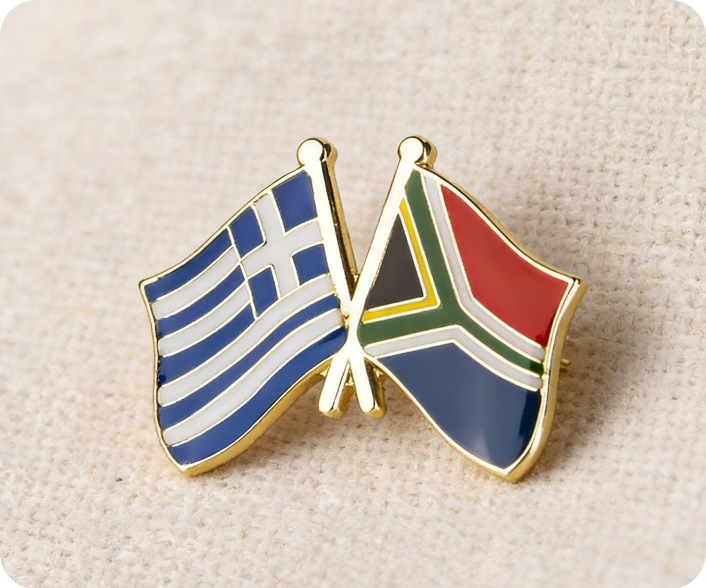 Greece & South Africa Friendship Pin Badge