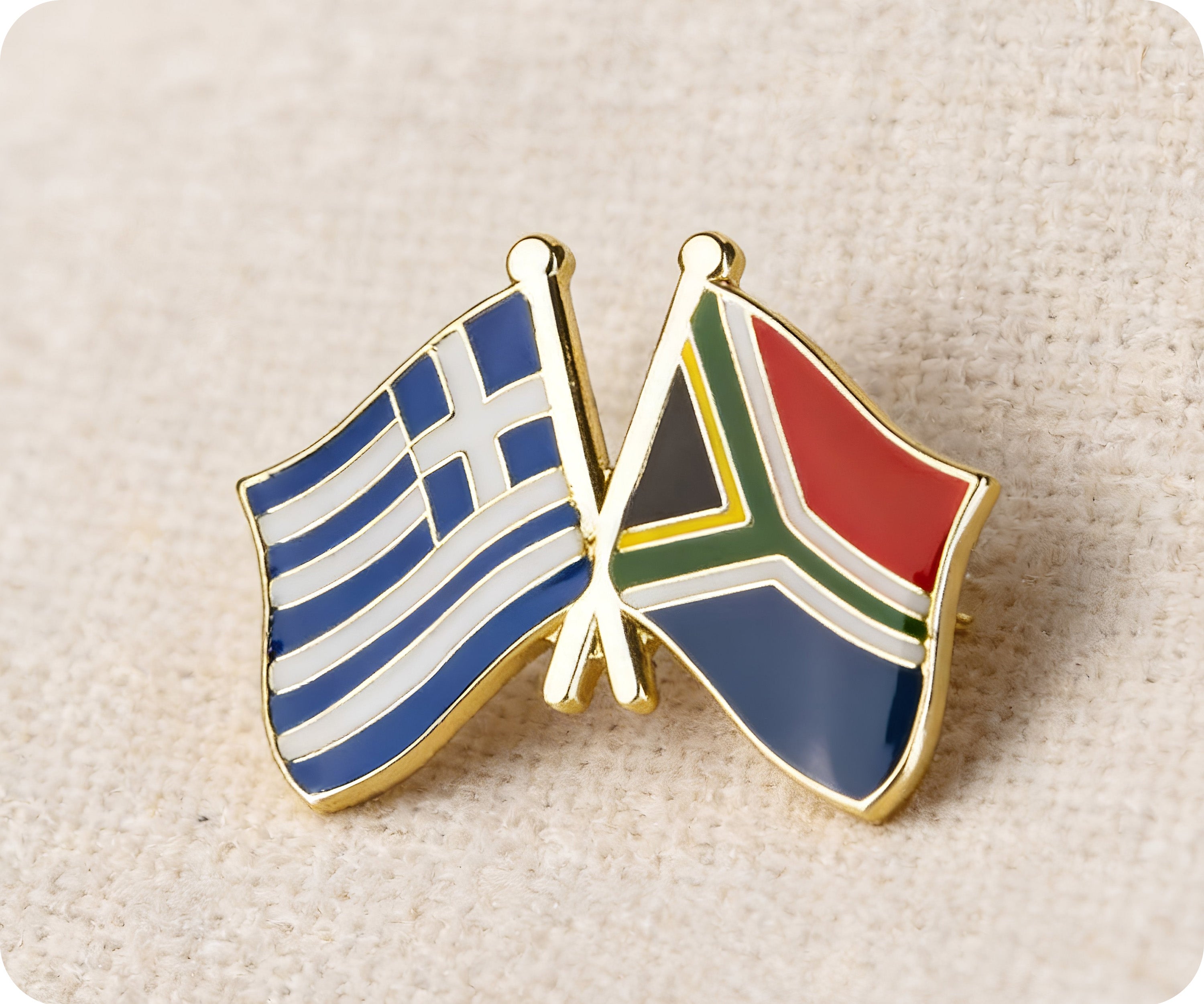 Greece & South Africa Friendship Pin Badge
