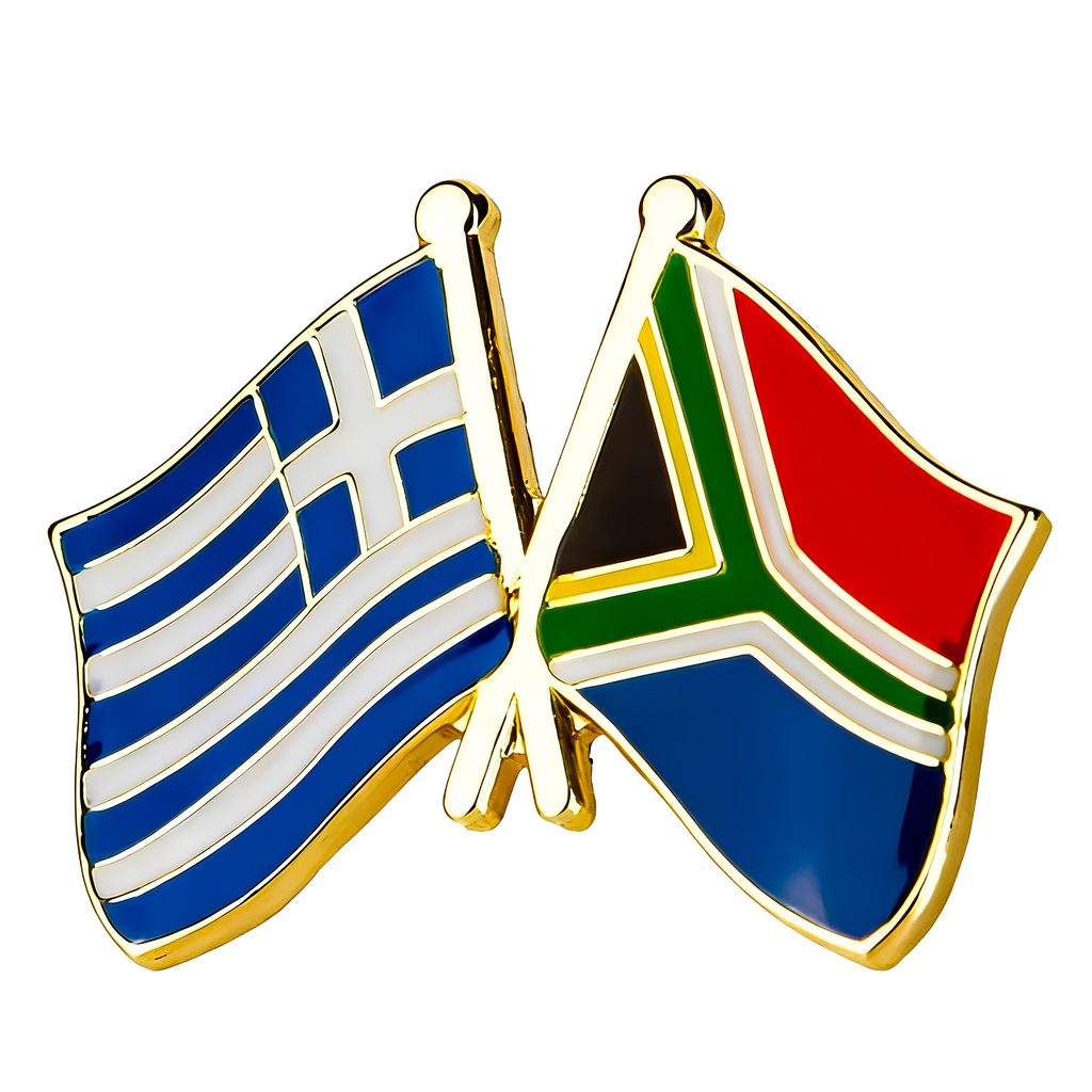 Greece & South Africa Friendship Pin Badge