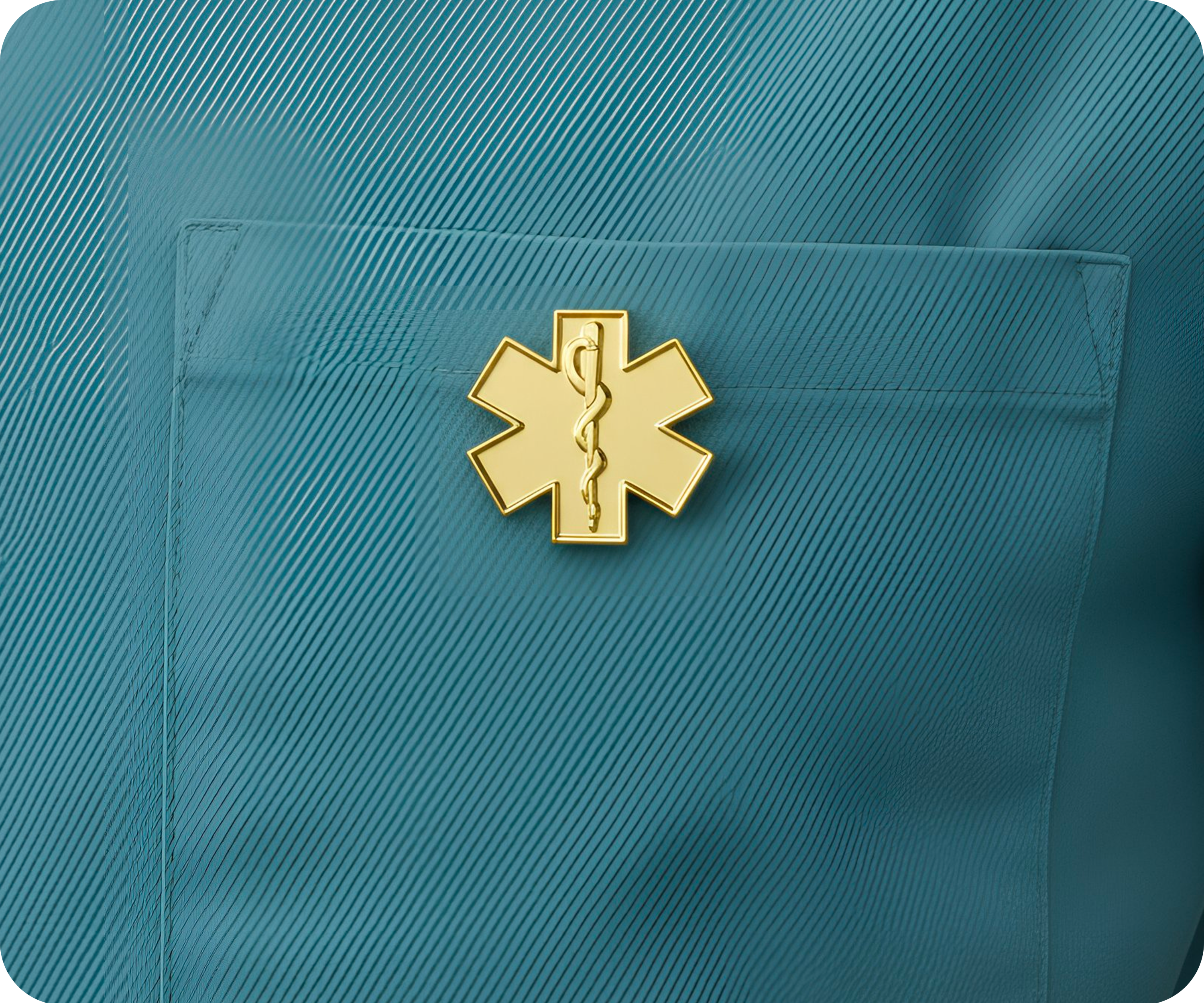 Gold Medical Ambulance Star Pin Badge