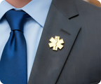 Gold Medical Ambulance Star Pin Badge