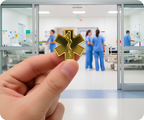Gold Medical Ambulance Star Pin Badge