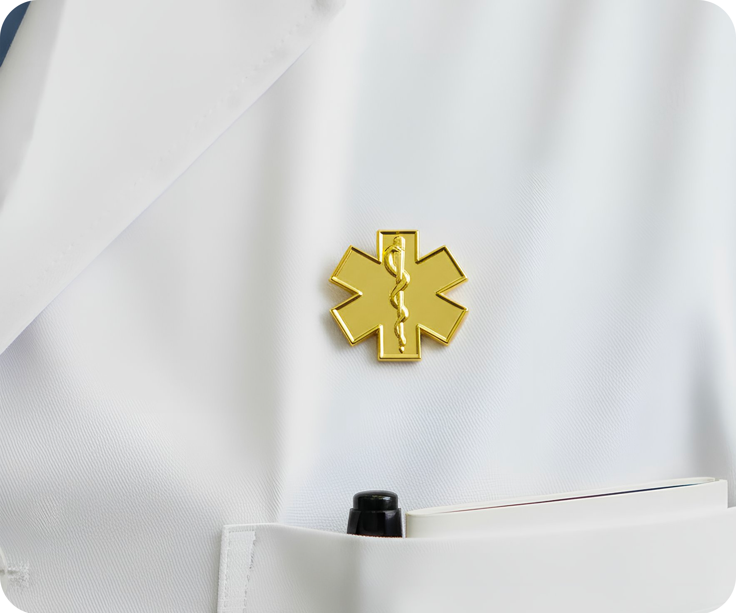 Gold Medical Ambulance Star Pin Badge