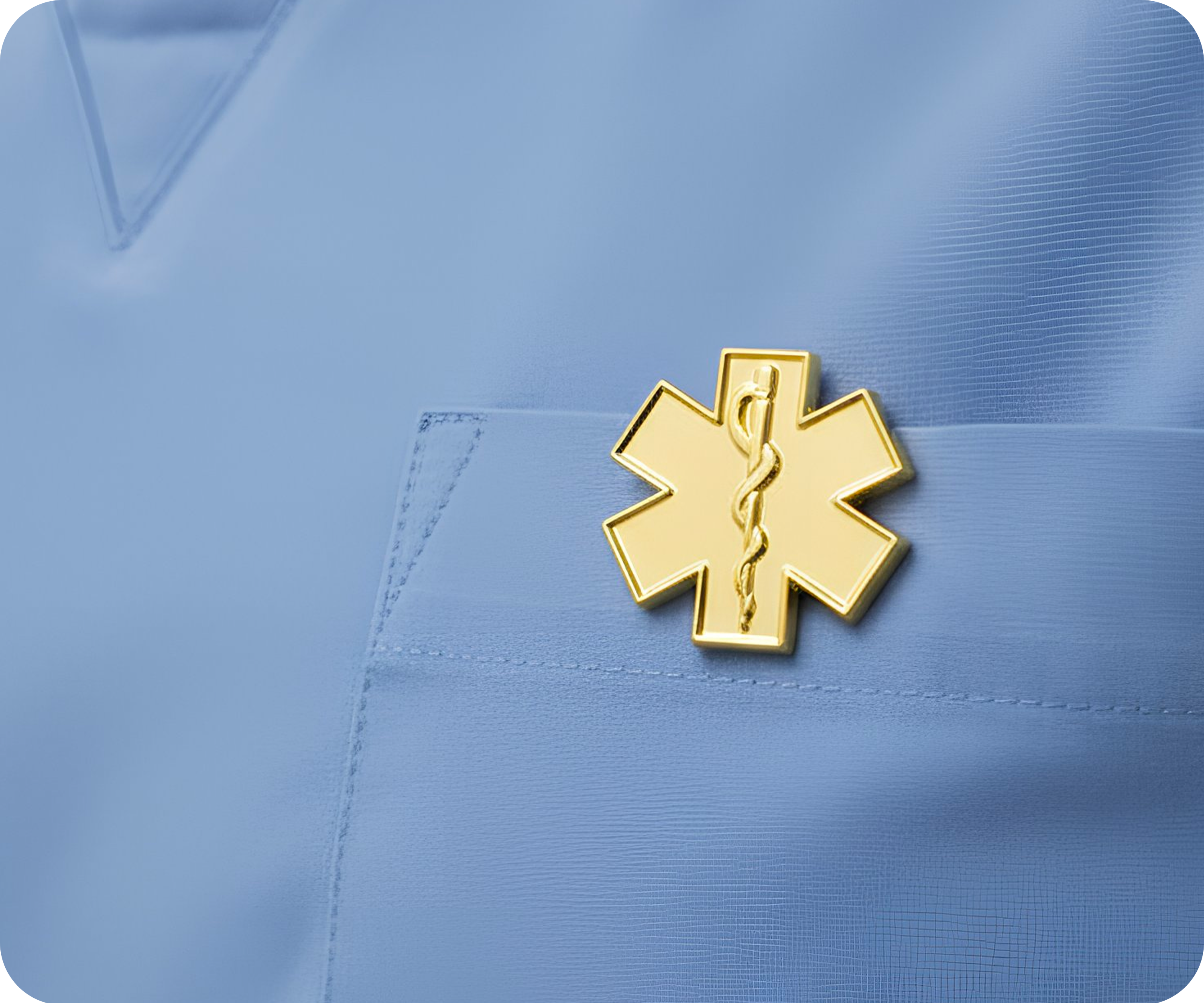Gold Medical Ambulance Star Pin Badge