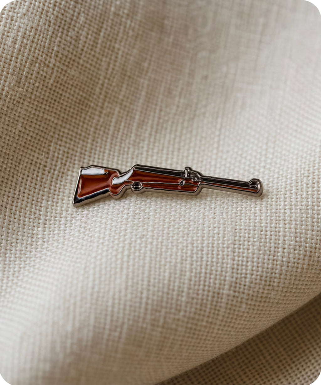 Hunting Rifle Enamel Pin Badge