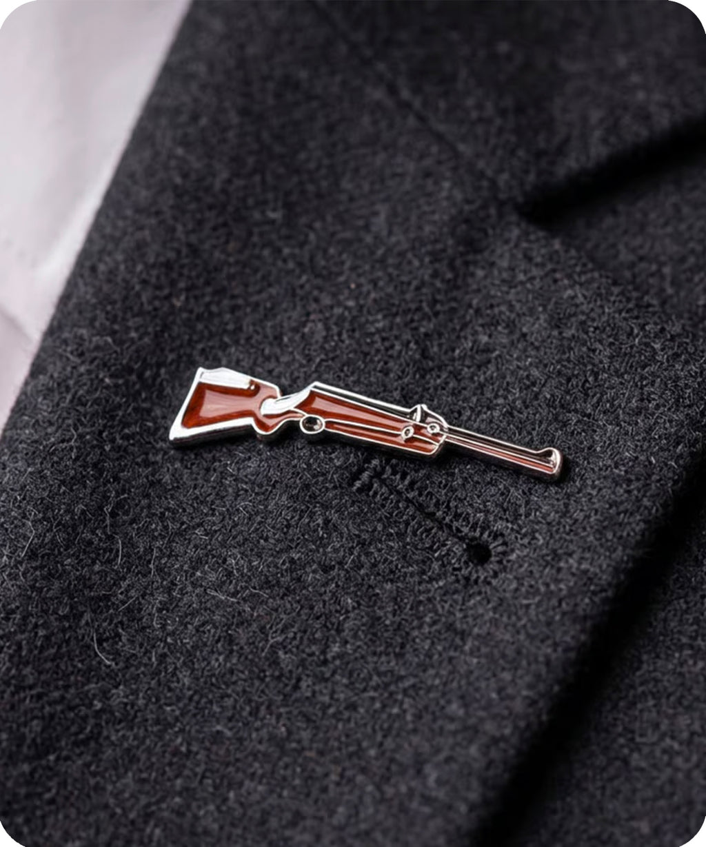 Hunting Rifle Enamel Pin Badge