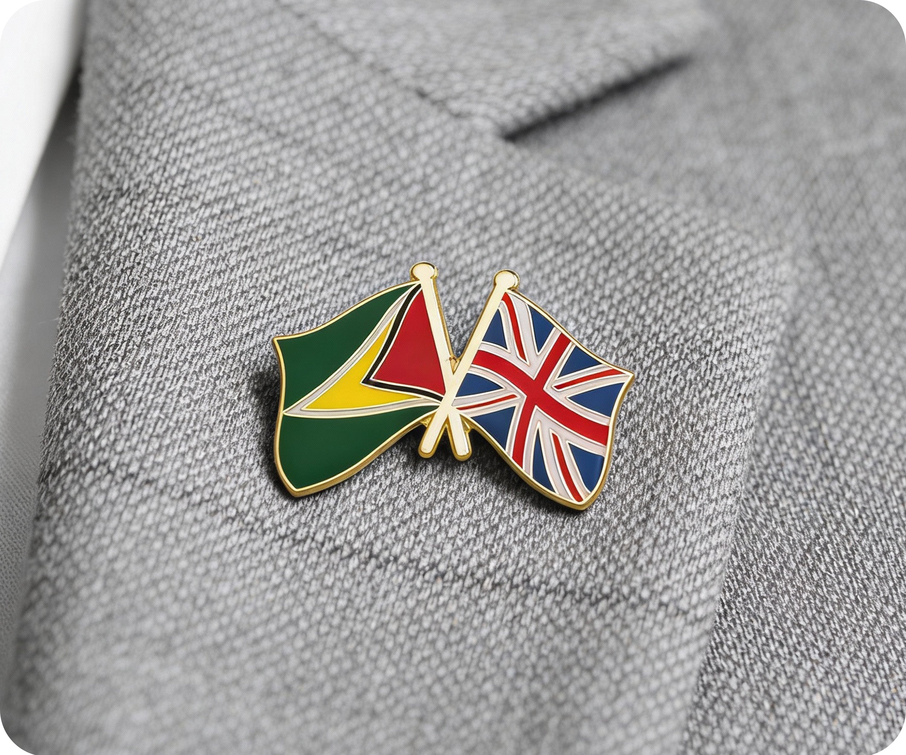 Pin de amistad de Guyana y el Reino Unido Imagen secundaria del producto
