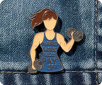 Female Gym Workout Pin Badge