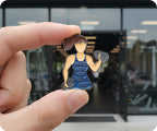 Female Gym Workout Pin Badge