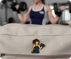 Female Gym Workout Pin Badge