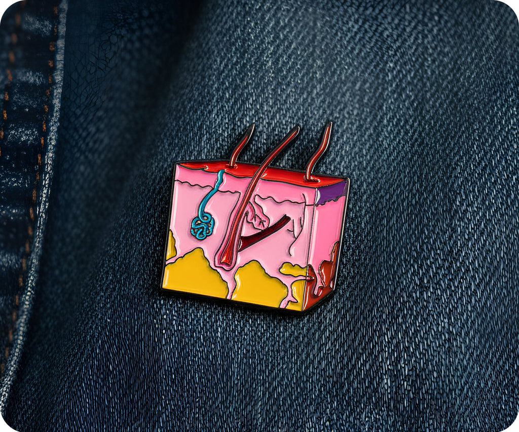 Hair Follicle Dermatology Biology Science Pin Badge