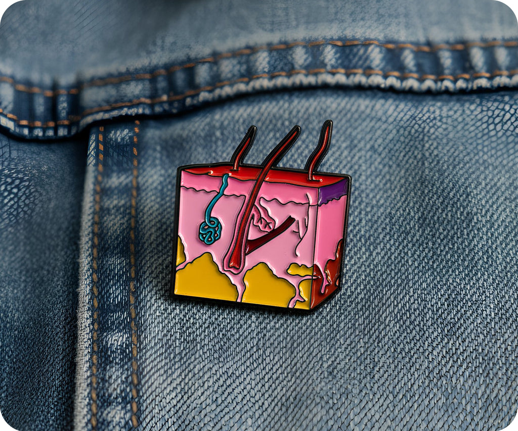 Hair Follicle Dermatology Biology Science Pin Badge